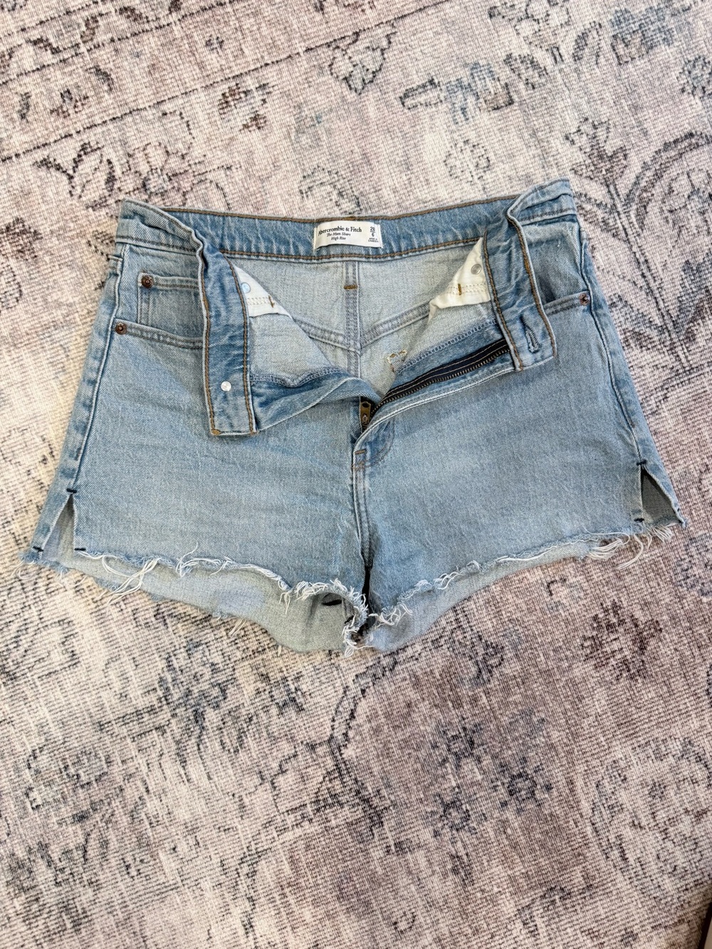 Abercrombie & Fitch Light Wash Denim Cutoff Shorts